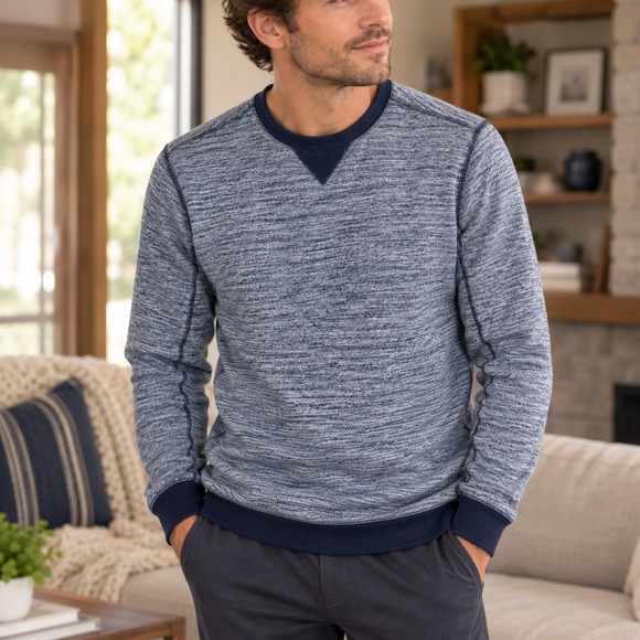 Tommy Bahama Other - Tommy Bahama Crew Neck Sweatshirt Style Sporty Marled Indigo Sky Blue Men's XXL